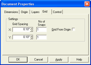 Document Properties Dialog - Grid Tab